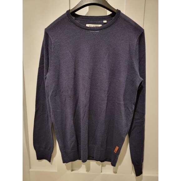 NEW w/Tags Ben Sherman Mens Merino Navy Crew Neck Size Small MSRP $120.00 - Picture 1 of 3
